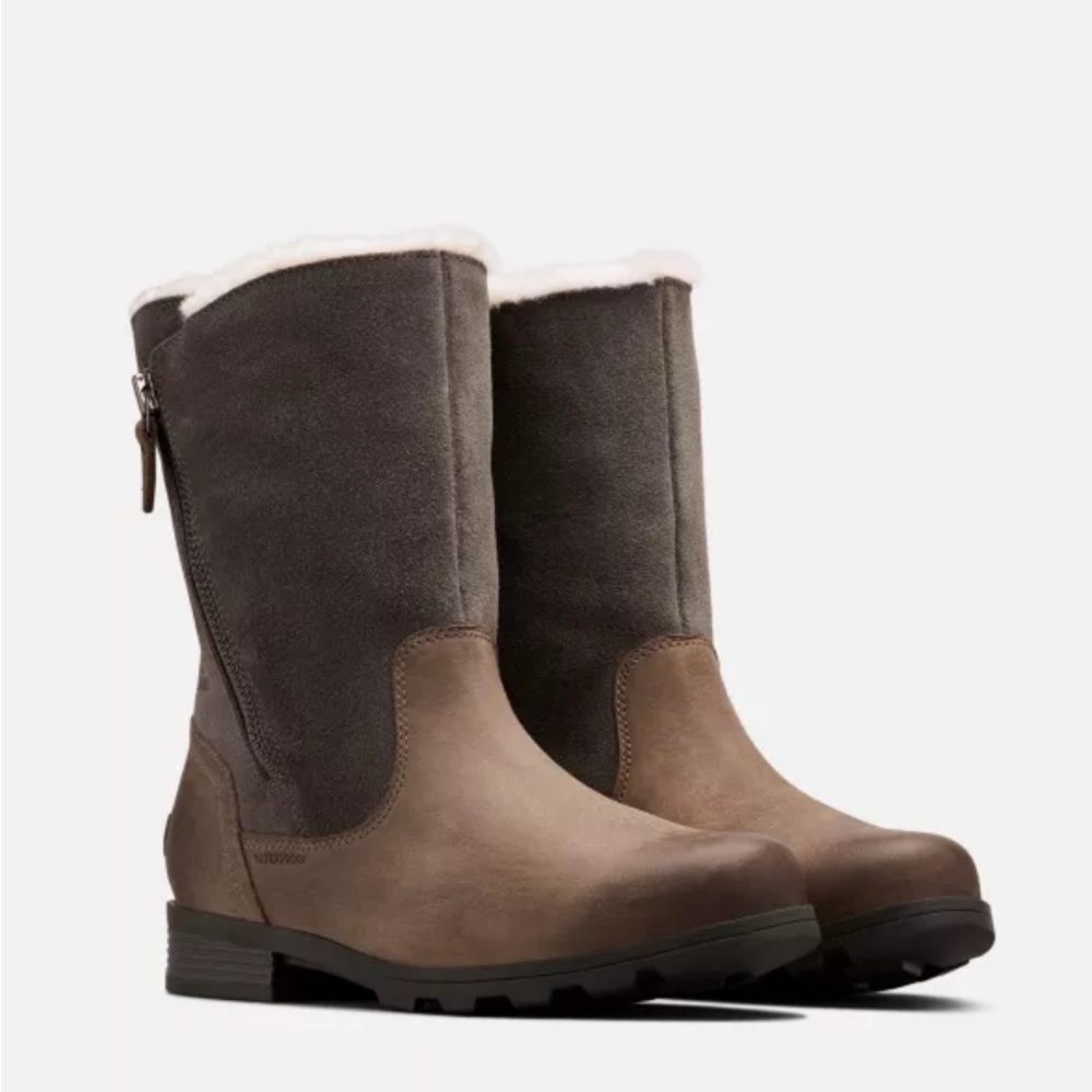 Sorel Emelie Foldover Boot 9 1/2 NEW  Brown Sold Out Leather